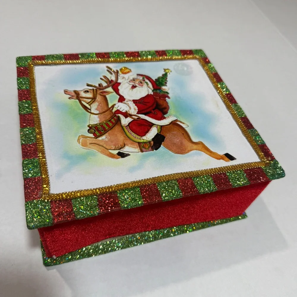 Katherine's Collection Santa Riding Reindeer Christmas Ornament wBox 6in FLAW